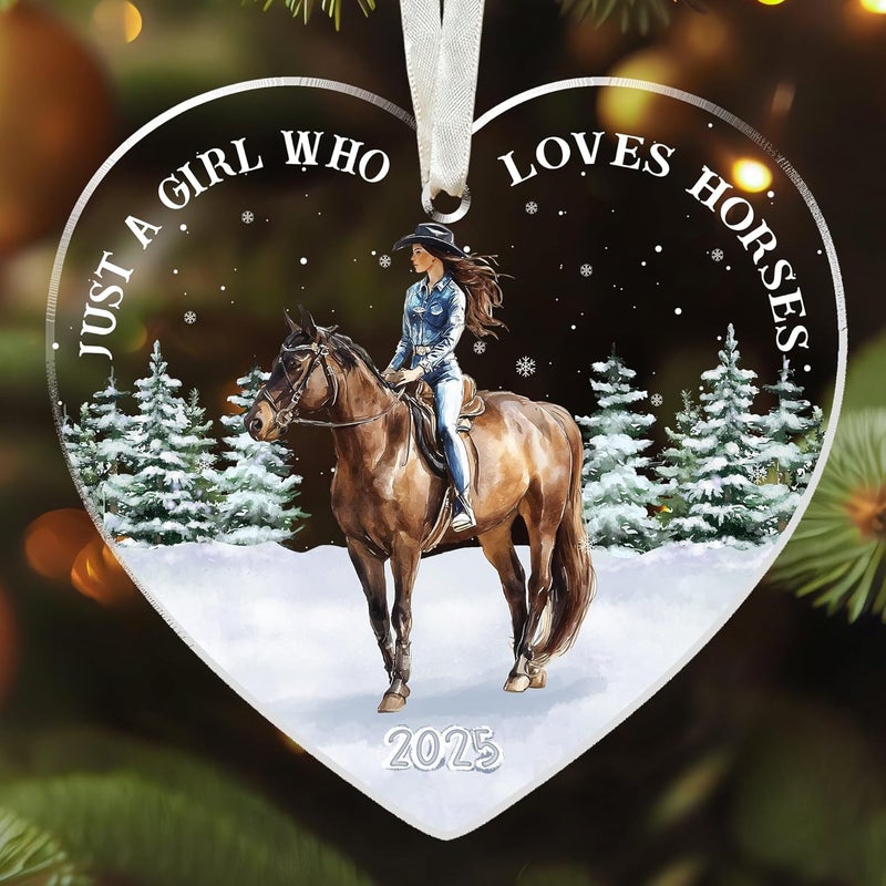 SUCHAGIFT Horse Ornament 2025 - Horse Gifts for Girls, Lovers - Equestrian Horseback Riding Horses Ornaments - Acrylic Ornament 2025 - Image 1